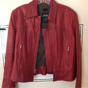 red leather jacket